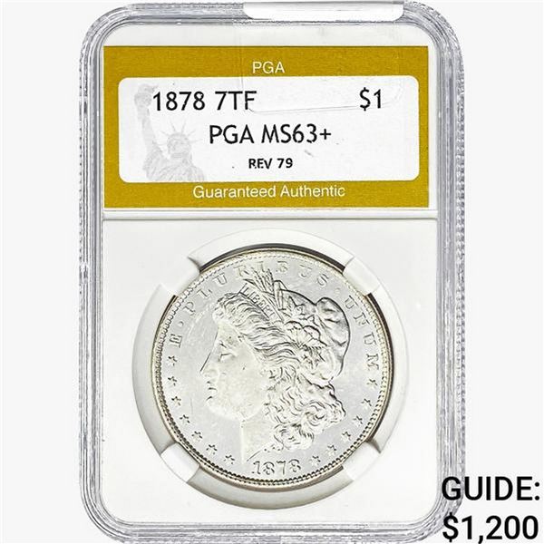 1878 REV 79 Morgan Silver Dollar PGA MS63+