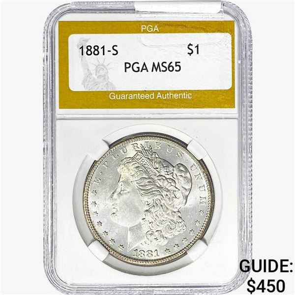 1881-S Morgan Silver Dollar PGA MS65