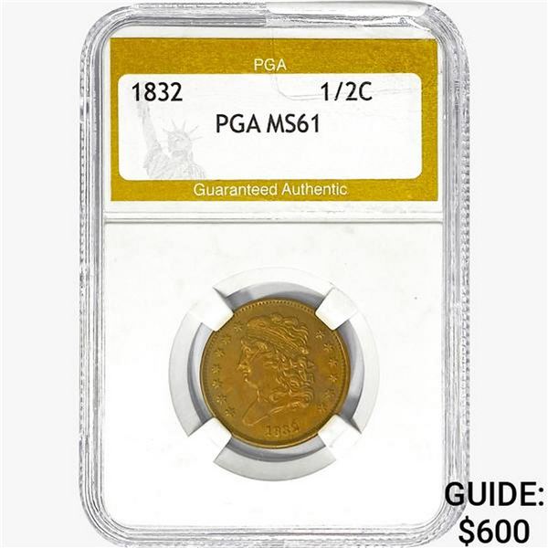 1832 Classic Head Half Cent PGA MS61