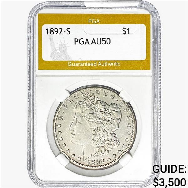 1892-S Morgan Silver Dollar PGA AU50