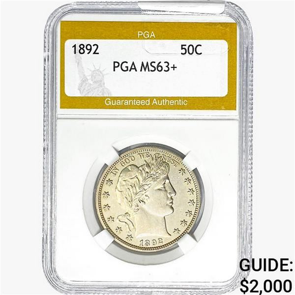 1892 Barber Half Dollar PGA MS63+