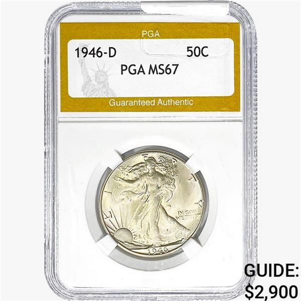 1946-D Walking Liberty Half Dollar PGA MS67