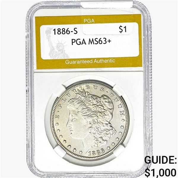 1886-S Morgan Silver Dollar PGA MS63+