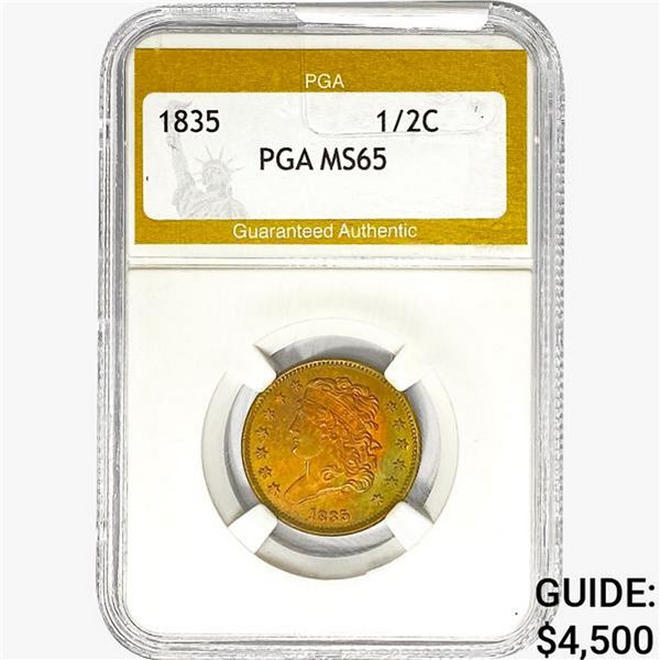 1835 Classic Head Half Cent PGA MS65