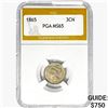 1865 Nickel Three Cent PGA MS65