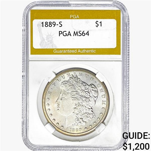 1889-S Morgan Silver Dollar PGA MS64