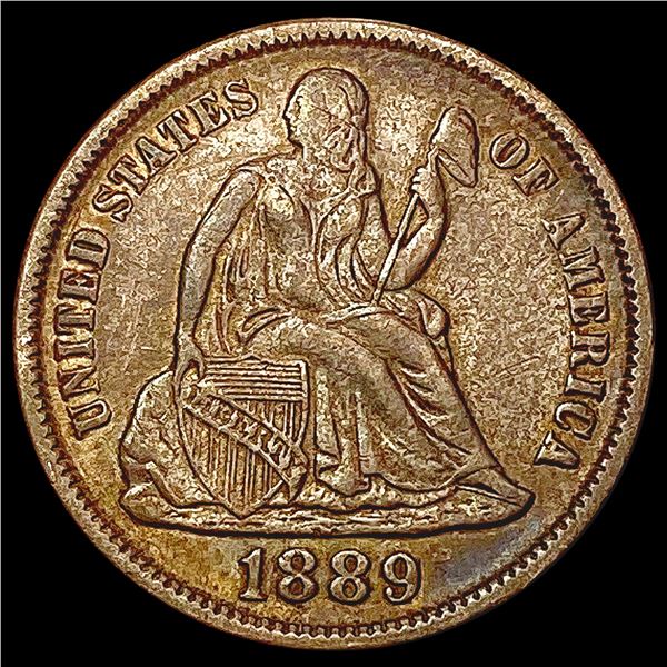 1889 Seated Liberty Dime ABOUT UNCIRCULATED