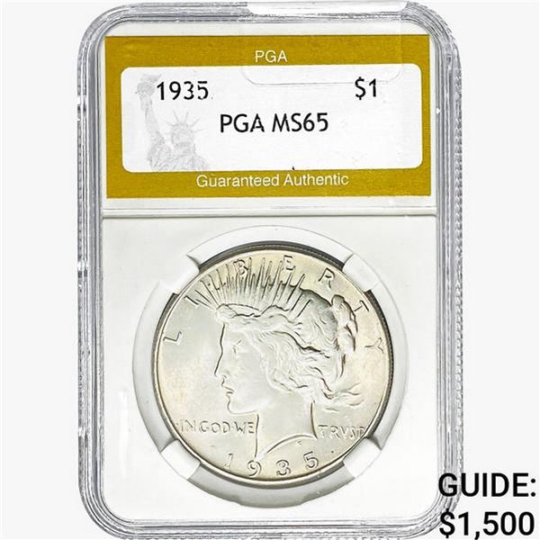 1935 Silver Peace Dollar PGA MS65