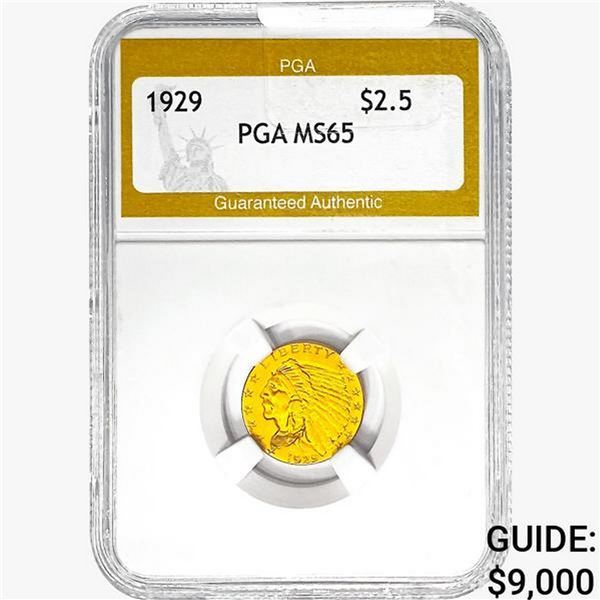 1929 $2.50 Gold Quarter Eagle PGA MS65