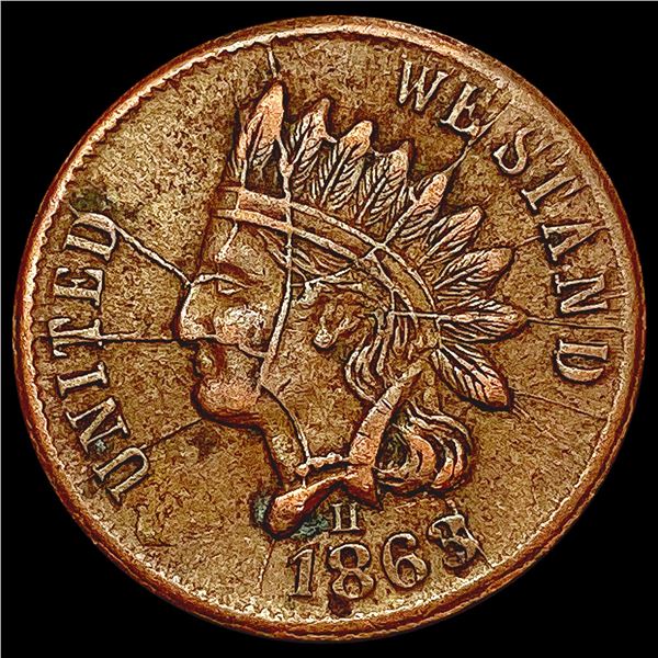 1863 Indian Head Cent CLOSELY UNCIRCULATED