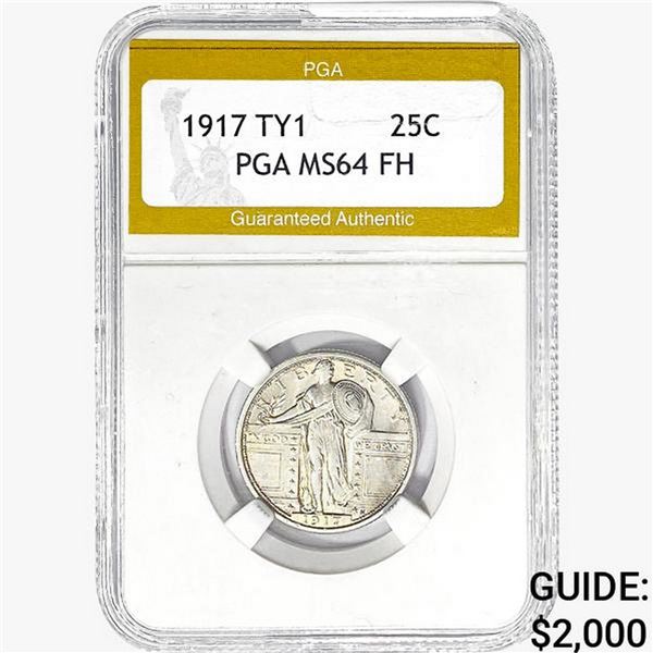 1917 Standing Liberty Quarter PGA MS64 FH, TY 1