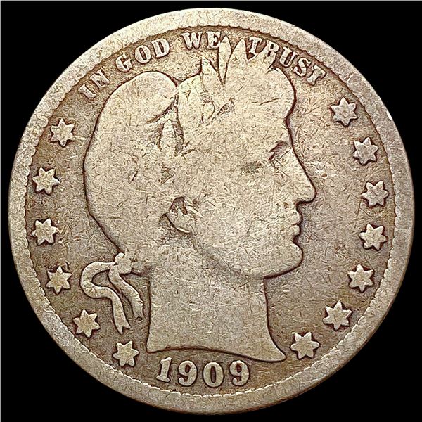 1909-O Barber Quarter NICELY CIRCULATED