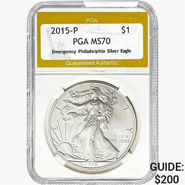 2015-P Silver Eagle PGA MS70 ER