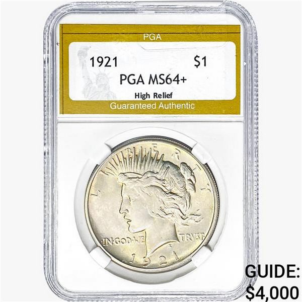 1921 Silver Peace Dollar PGA MS64+ HR