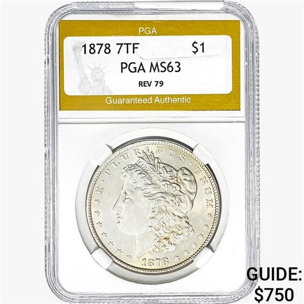 1878 REV 79 Morgan Silver Dollar PGA MS63