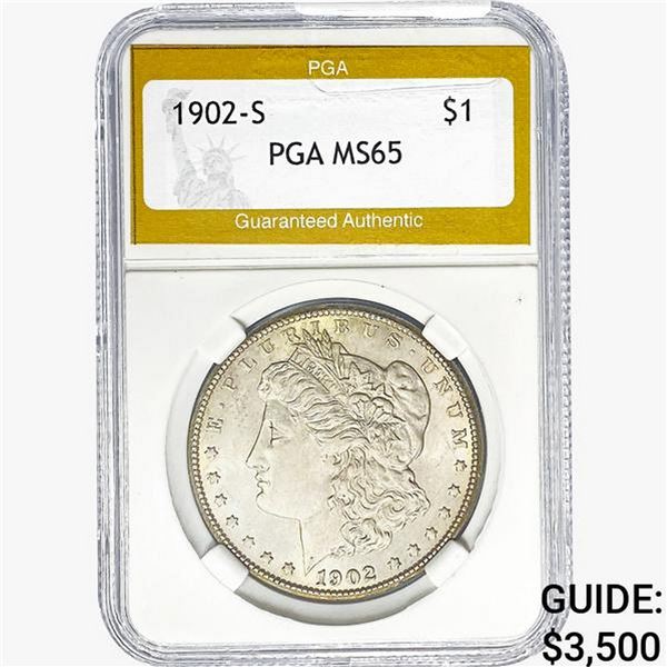 1902-S Morgan Silver Dollar PGA MS65