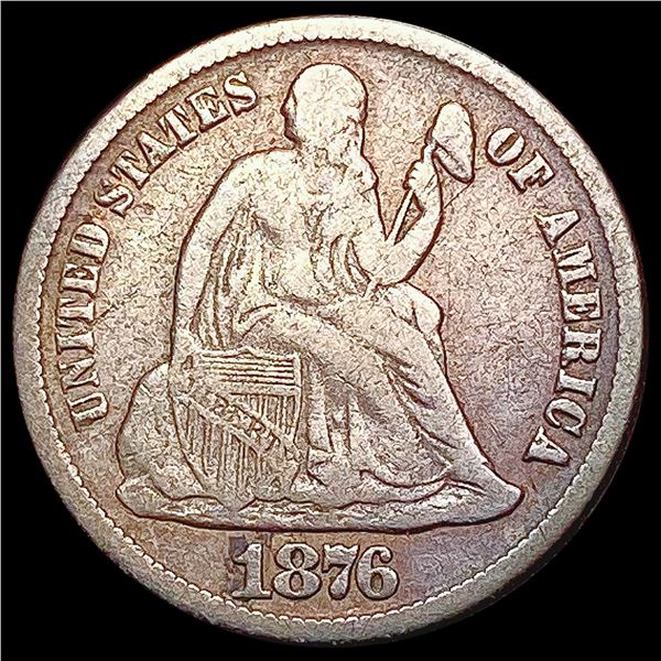 1876-CC Seated Liberty Dime LIGHTLY CIRCULATED