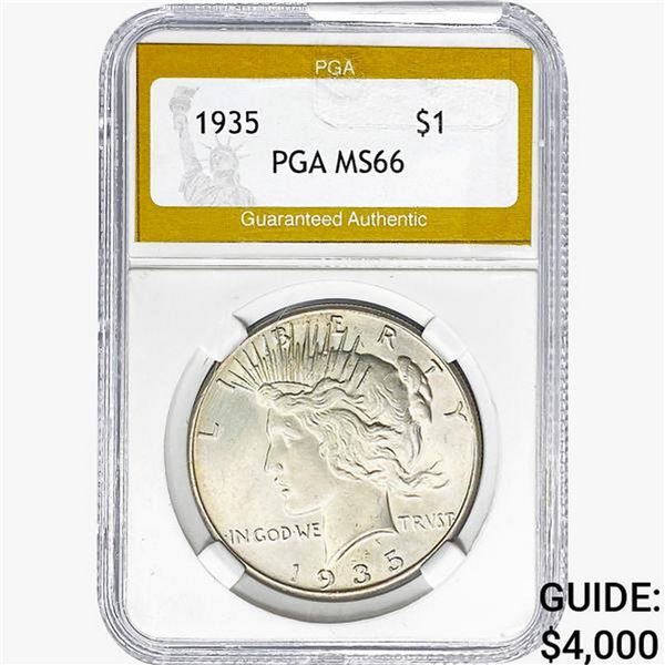 1935 Silver Peace Dollar PGA MS66