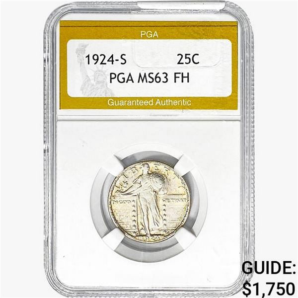 1924-O Standing Liberty Quarter PGA MS63 FH