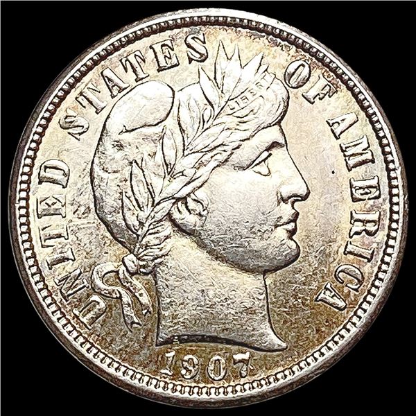 1907 Barber Dime CHOICE BU