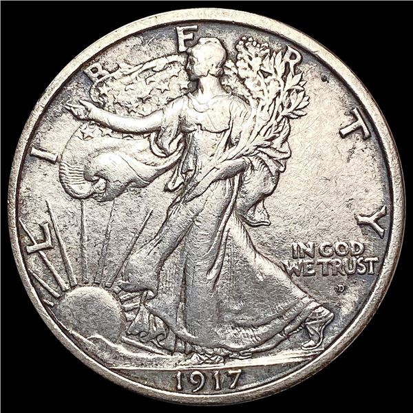 1917-D Walking Liberty Half Dollar CHOICE AU