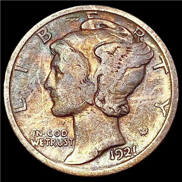 1921 Mercury Dime ABOUT UNCIRCULATED