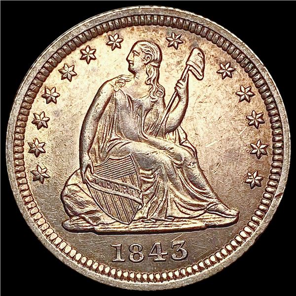 1843 Seated Liberty Quarter CHOICE BU