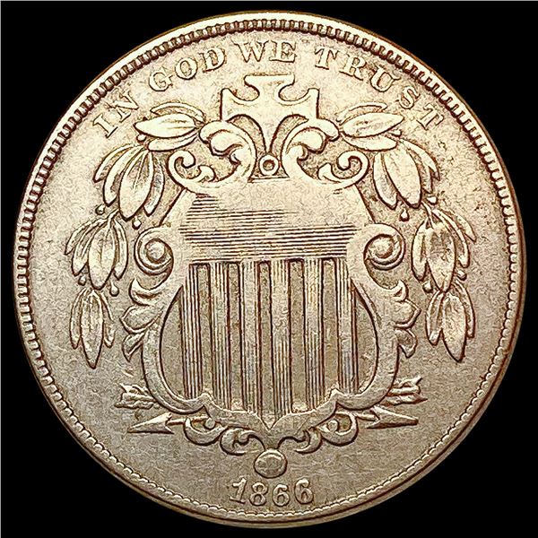 1866 Rays Shield Nickel CLOSELY UNCIRCULATED