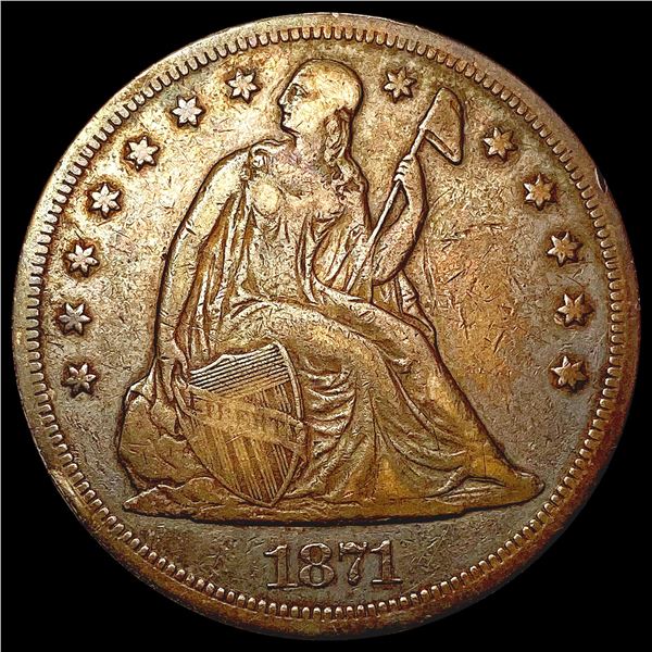 1871 Seated Liberty Dollar LIGHTLY CIRCULATED