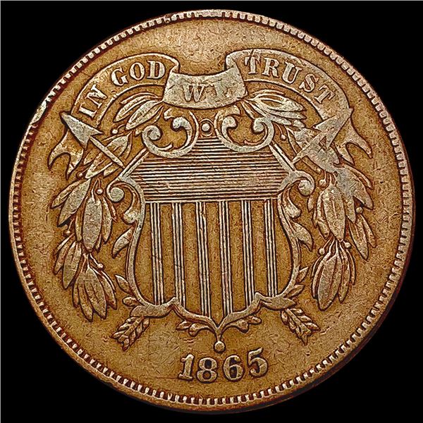 1865 Two Cent Piece ABOUT UNCIRCULATED