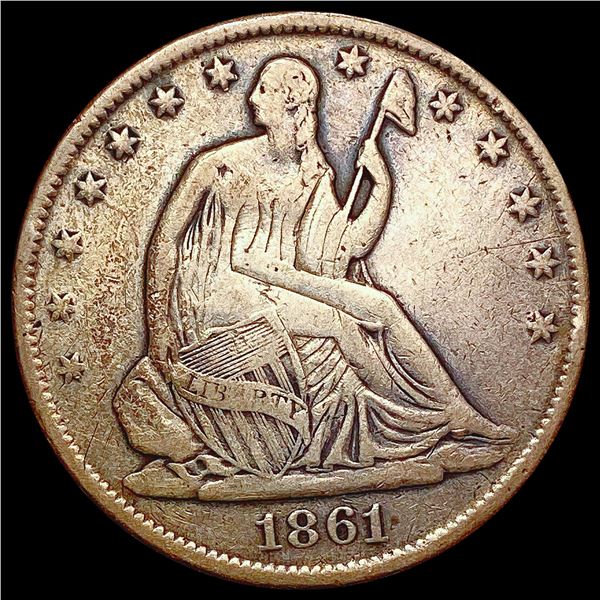 1861-S Seated Liberty Half Dollar ABOUT UNCIRCULATED