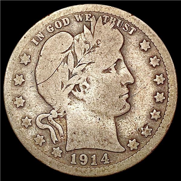 1914-S Barber Quarter LIGHTLY CIRCULATED