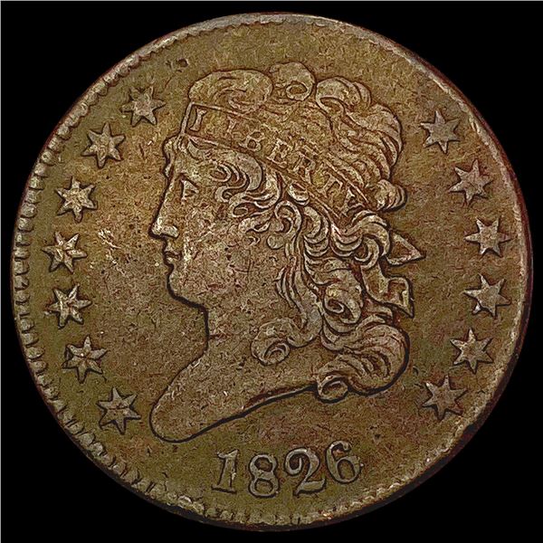 1826 Classic Head Half Cent LIGHTLY CIRCULATED