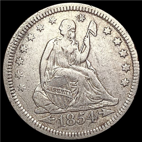 1854 Arrows Seated Liberty Quarter LIGHTLY CIRCULATED