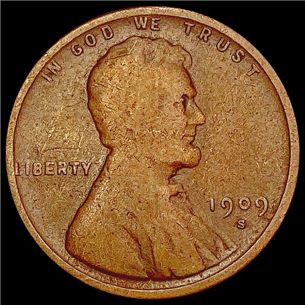 1909-S Wheat Cent LIGHTLY CIRCULATED