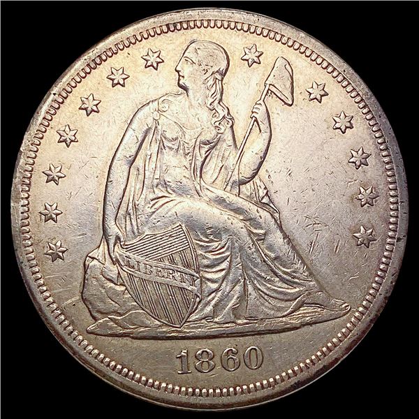1860 Silver Trade Dollar NEARLY UNCIRCULATED
