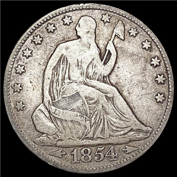 1854-O Arrows Seated Liberty Half Dollar LIGHTLY CIRCULATED