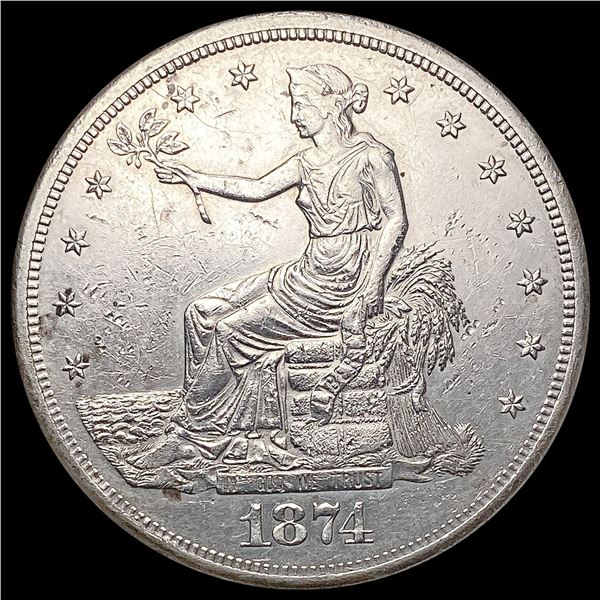 1874-S Silver Trade Dollar CLOSELY UNCIRCULATED