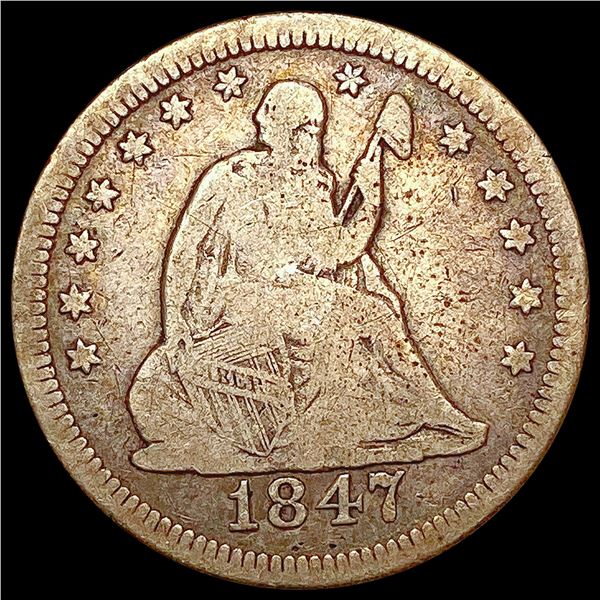 1847 Seated Liberty Quarter NICELY CIRCULATED