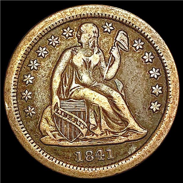 1841 Seated Liberty Dime NEARLY UNCIRCULATED