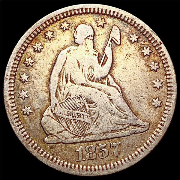 1857 Seated Liberty Quarter NEARLY UNCIRCULATED