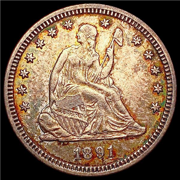 1891 Seated Liberty Quarter CHOICE AU