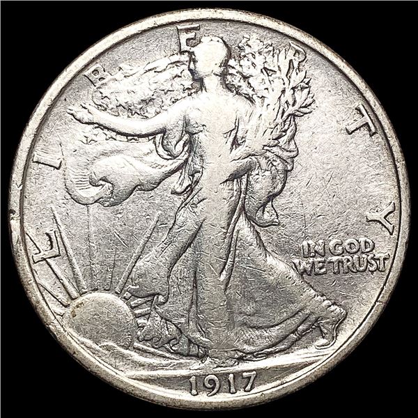 1917-D REV Walking Liberty Half Dollar ABOUT UNCIRCULATED