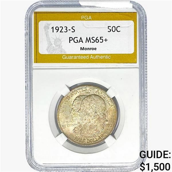 1923-S Monroe Half Dollar PGA MS65+