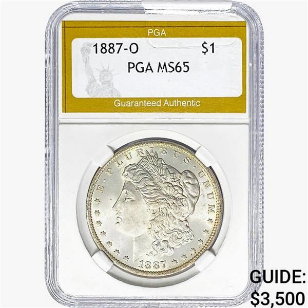 1887-O Morgan Silver Dollar PGA MS65