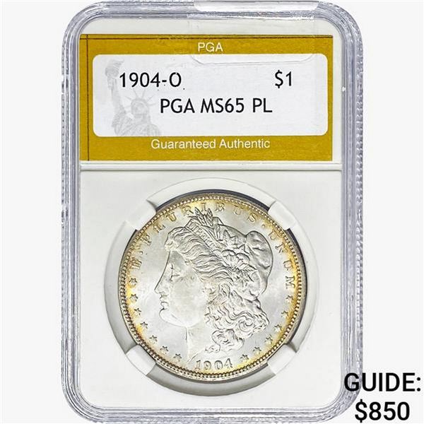 1904-O Morgan Silver Dollar PGA MS65 PL