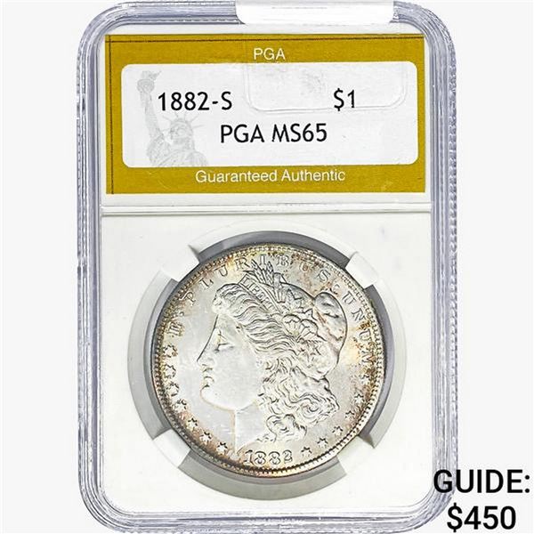 1882-S Morgan Silver Dollar PGA MS65