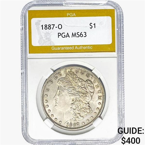 1887-O Morgan Silver Dollar PGA MS63