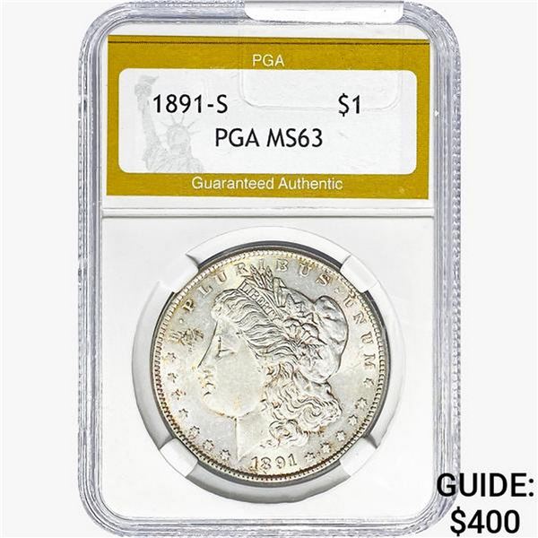 1891-S Morgan Silver Dollar PGA MS63
