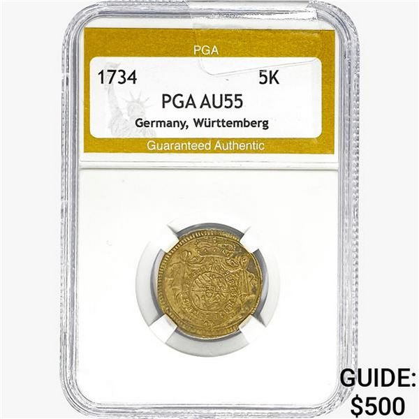 1734 5 Kreuzer Germany Wurttemberg PGA AU55